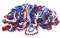 33 Inch - 72 Pack Patriotic Beads Necklace (Bulk Red White Blue)